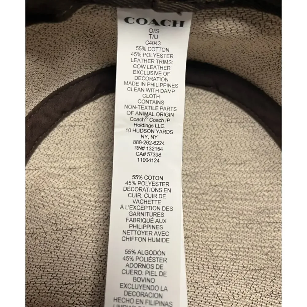 NWOT Coach C4043 Signature Jacquard Bucket Hat Size O/S